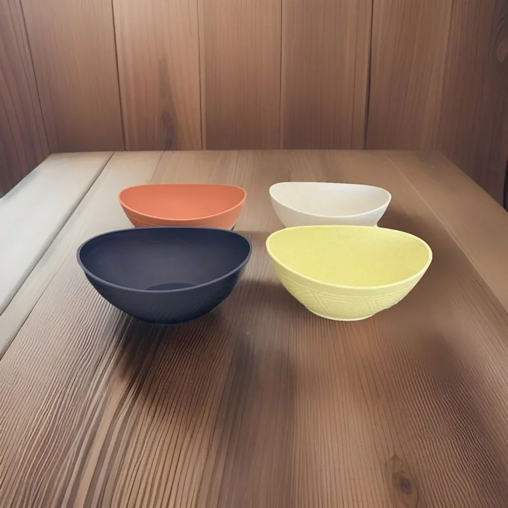 Homienly 26 oz Wheat Straw Bowls Mondrian Style Set of 4 Mixed Colors